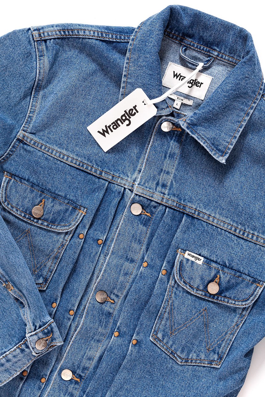 KURTKA JEANSOWA WRANGLER RETRO JACKET KABEL BLUE W442ER19K