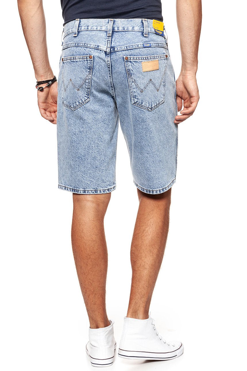 KRÓTKIE SPODENKI WRANGLER DENIM SHORT B&Y SPEEDY BLUE W14C05184