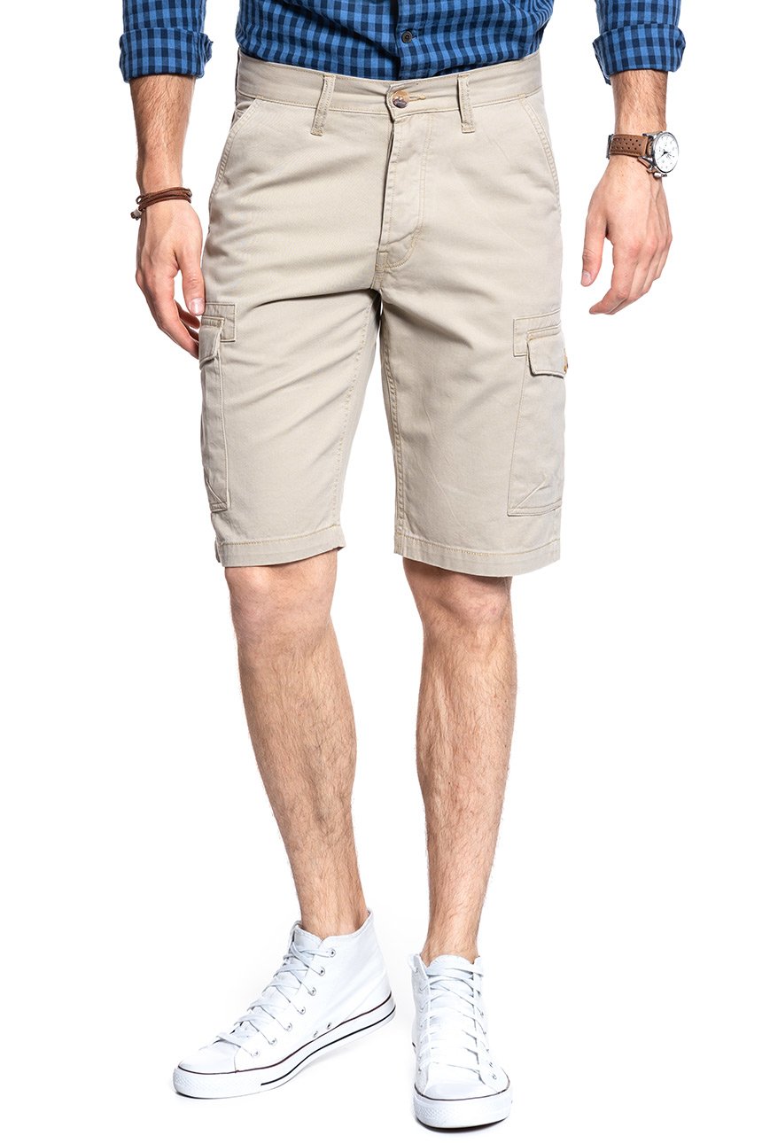 KRÓTKIE SPODENKI WRANGLER CARGO SHORT CAMEL WASHED W15DHC49J