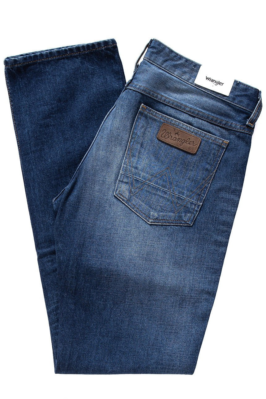 JEANSY MĘSKIE WRANGLER GREENSBORO BLUE COSMO W15QPC92E      $