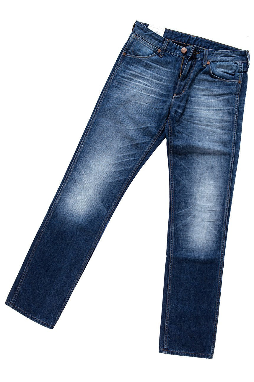 JEANSY MĘSKIE WRANGLER GREENSBORO BLUE COSMO W15QPC92E      $