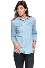 KOSZULA JEANSOWA DAMSKA WRANGLER BOYFRIEND DNM SHIRT BLEACH W500BLW9E