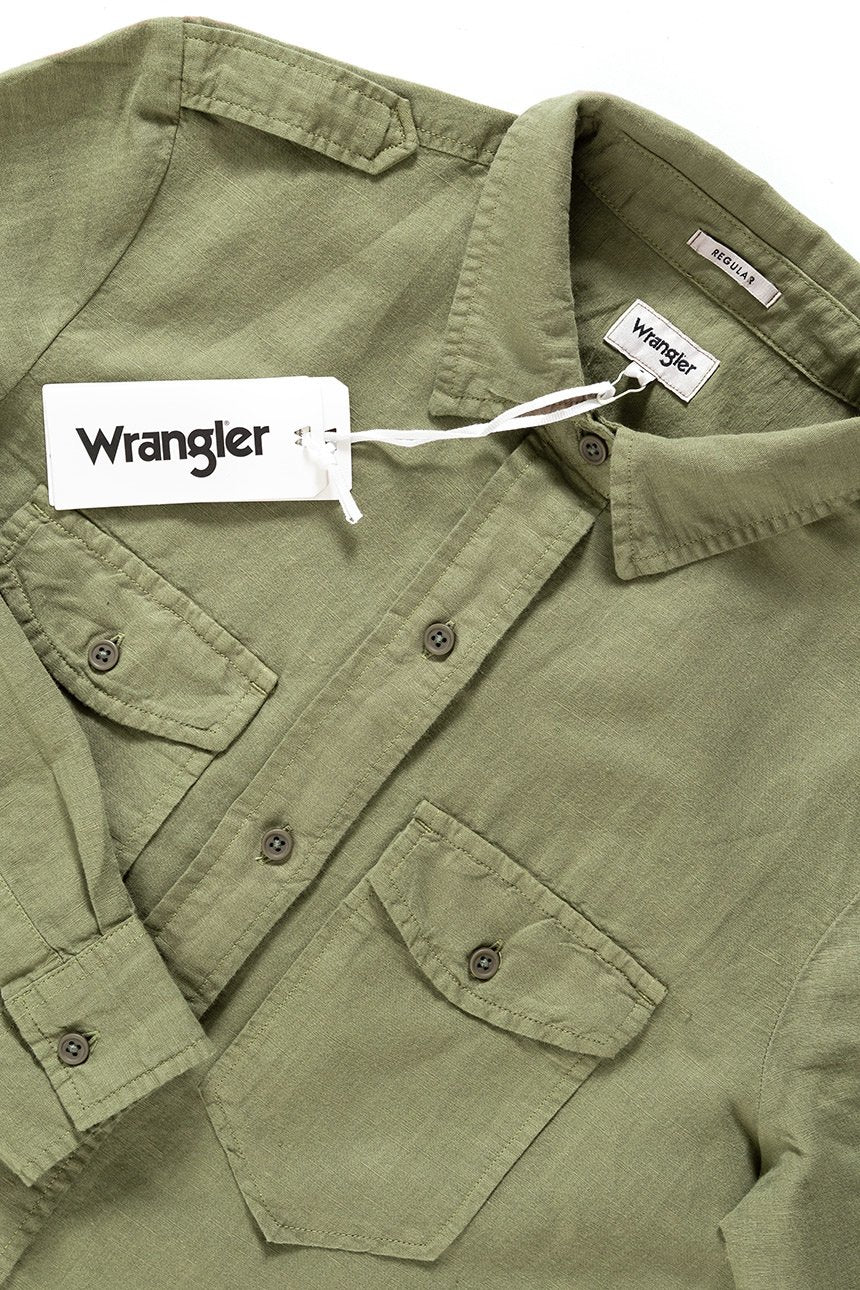 KOSZULA WRANGLER OVERDYE SHIRT ARMY GREEN W506RSCV7