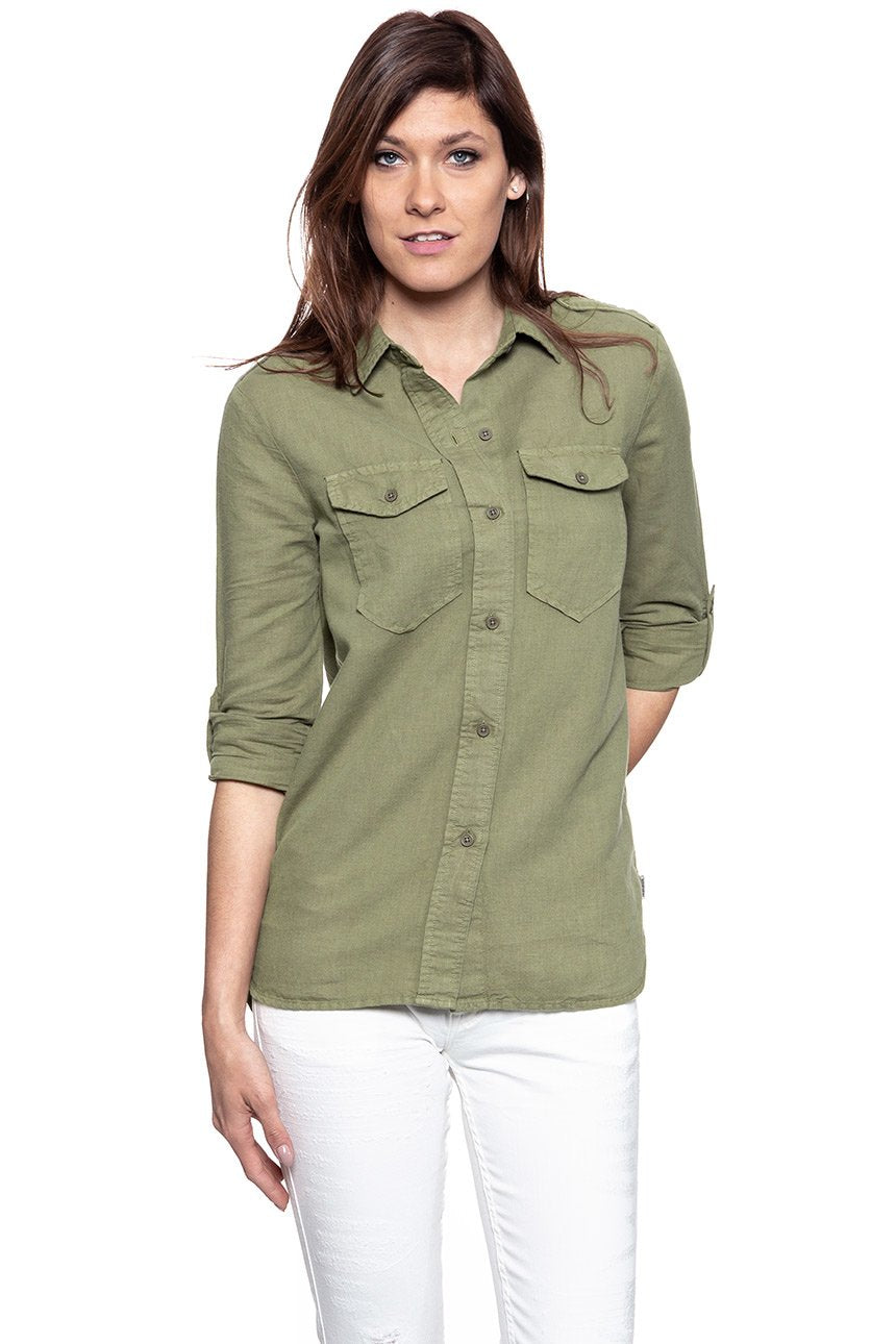 KOSZULA WRANGLER OVERDYE SHIRT ARMY GREEN W506RSCV7