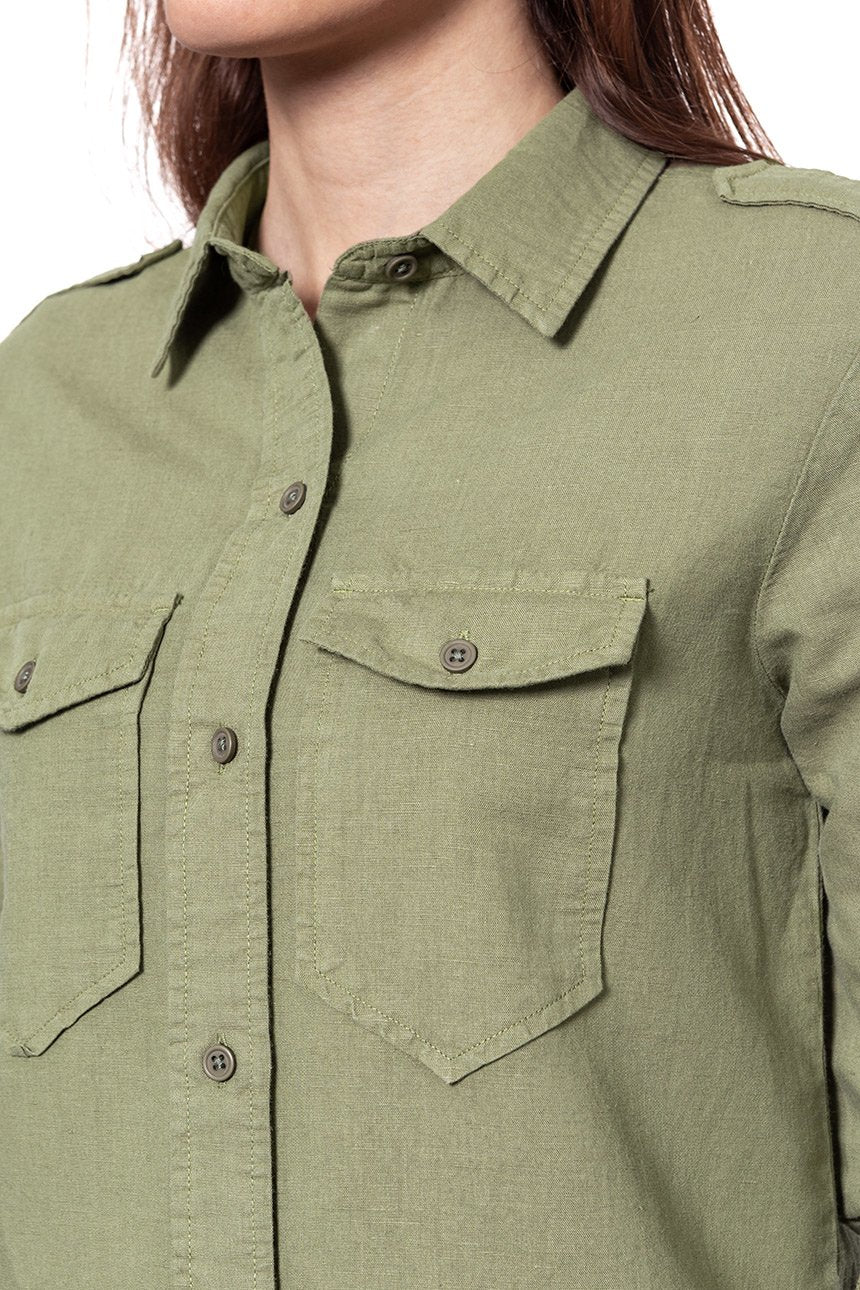 KOSZULA WRANGLER OVERDYE SHIRT ARMY GREEN W506RSCV7