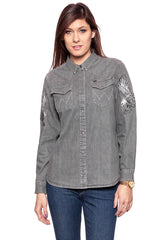 KOSZULA JEANSOWA DAMSKA WRANGLER L/S EAGLE DENIM SHIR GREY DENI W5178MR6E