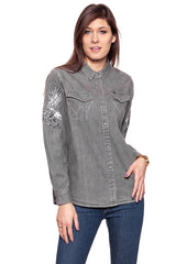 KOSZULA JEANSOWA DAMSKA WRANGLER L/S EAGLE DENIM SHIR GREY DENI W5178MR6E