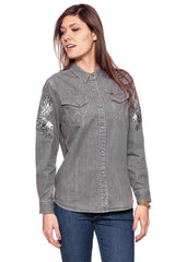 KOSZULA JEANSOWA DAMSKA WRANGLER L/S EAGLE DENIM SHIR GREY DENI W5178MR6E