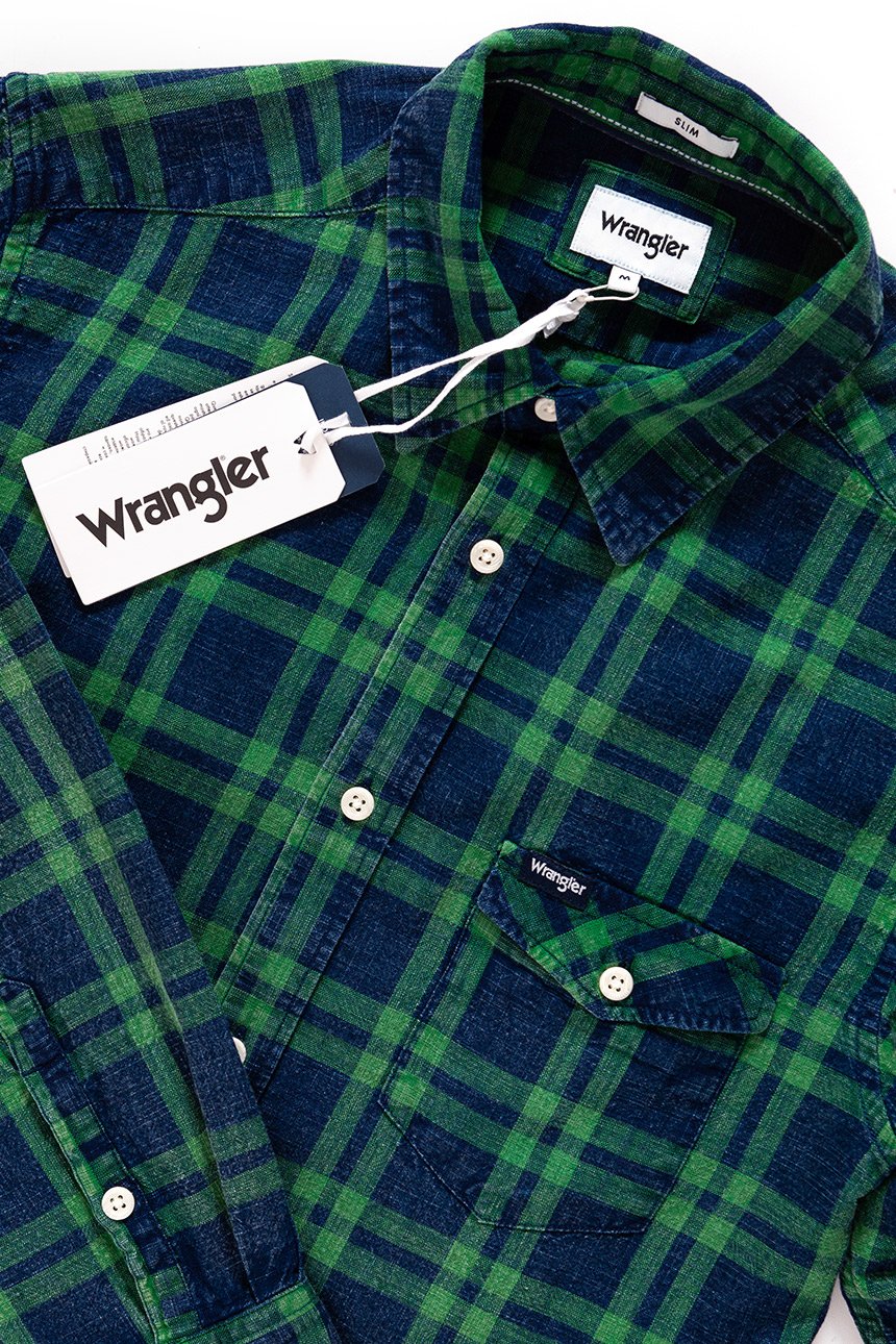 KOSZULA WRANGLER LS 1PKT FLAP SHIRT AMAZON GREEN W5918OPUX