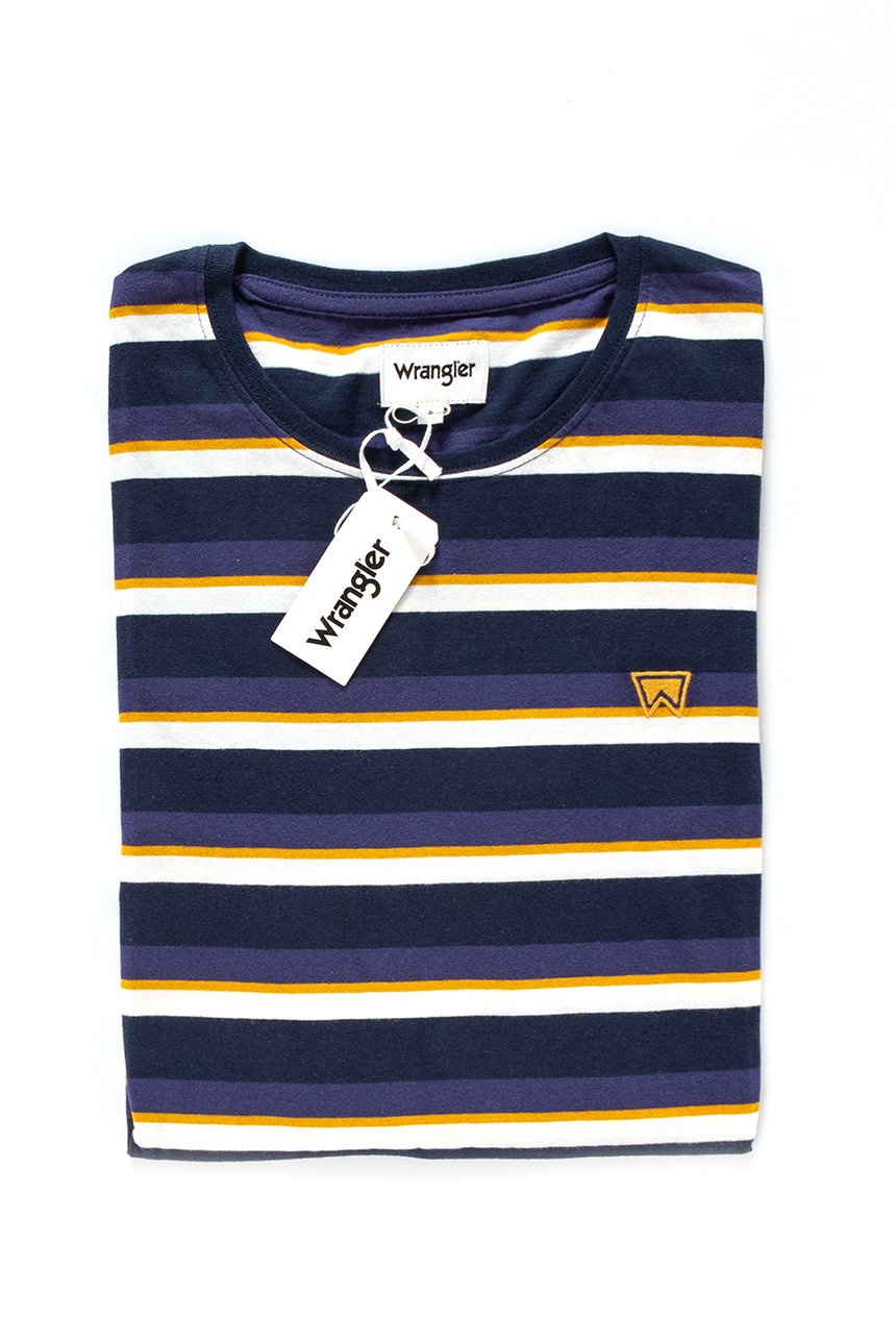 KOSZULKA WRANGLER STRIPE TEE NAVY W7B38DY35