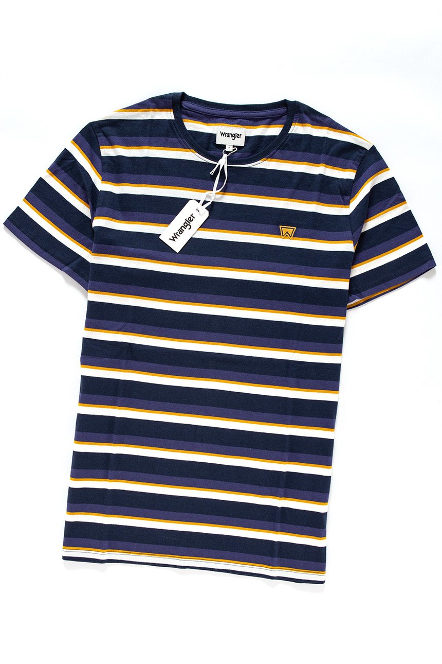 KOSZULKA WRANGLER STRIPE TEE NAVY W7B38DY35