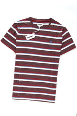 KOSZULKA WRANGLER STRIPE TEE CORDOVAN RED W7B38DYBN