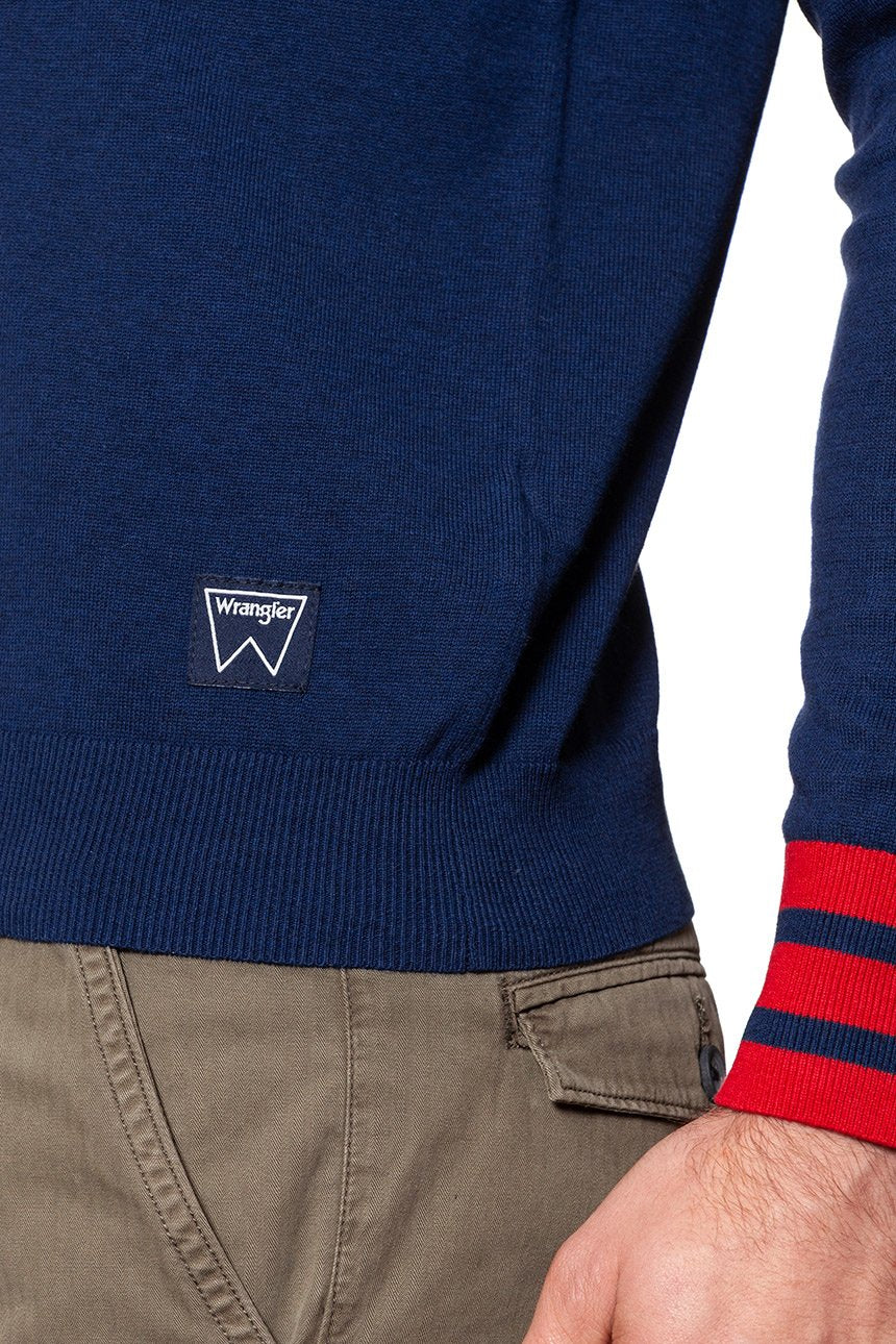 MĘSKI SWETER WRANGLER RAGLAN KNIT BLUE DEPTHS W8615PRJY