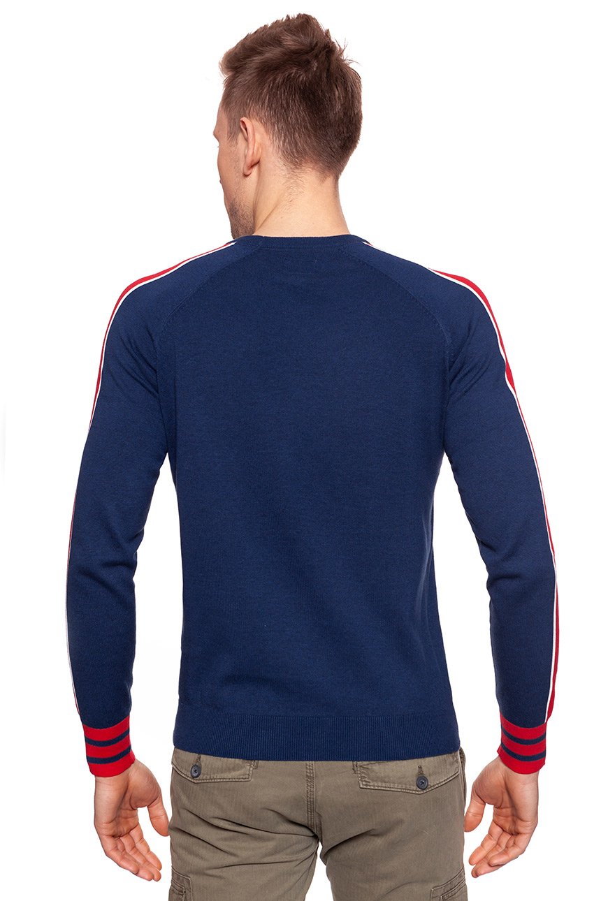 MĘSKI SWETER WRANGLER RAGLAN KNIT BLUE DEPTHS W8615PRJY