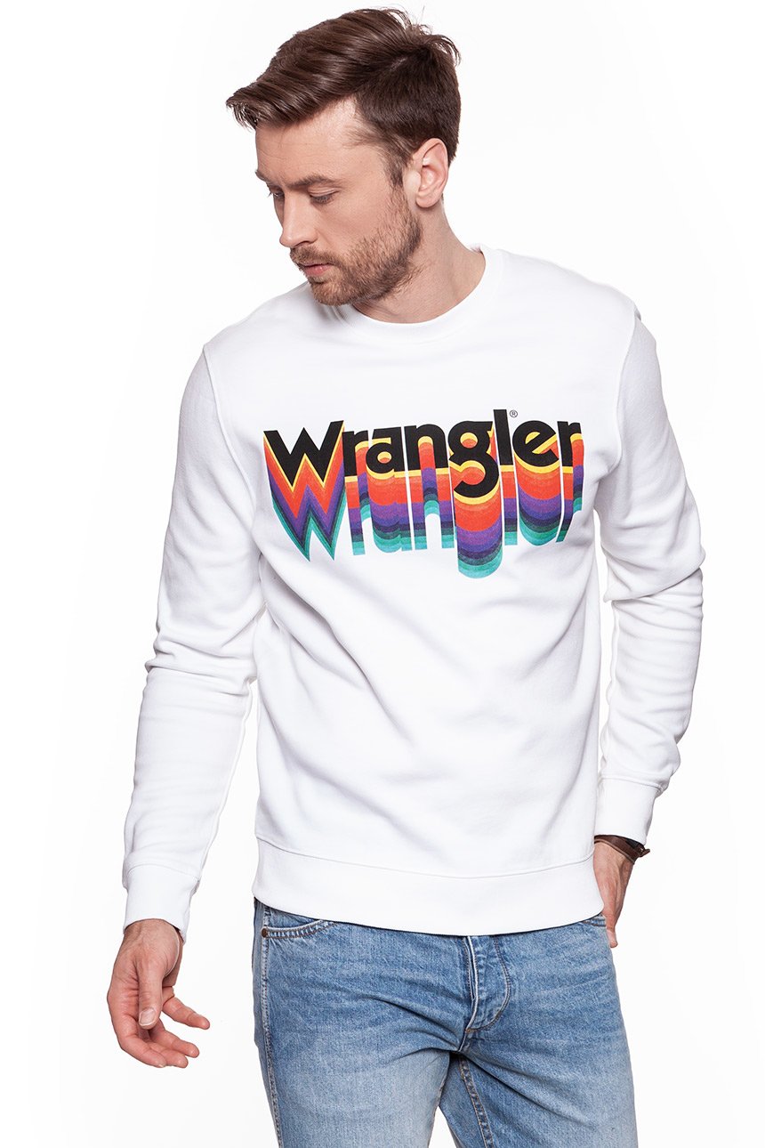 BLUZA WRANGLER MĘSKA CREW SWEAT WHITE W6559IH12