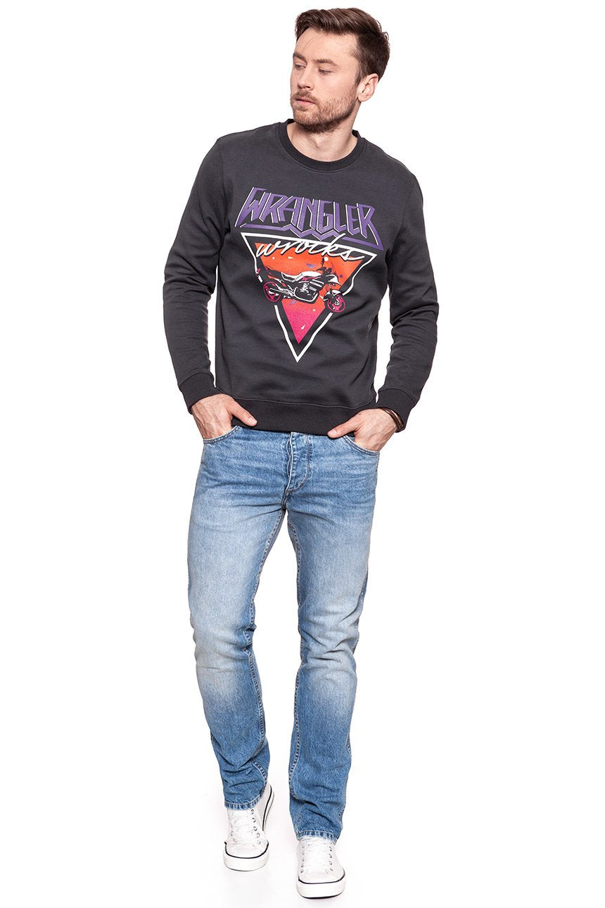 BLUZA WRANGLER MĘSKA CREW SWEAT  FADED BLACK W6559IHV6