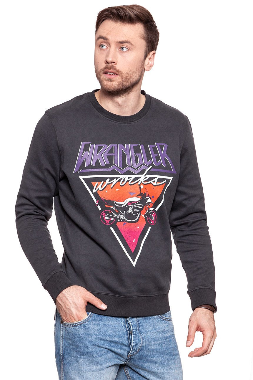 BLUZA WRANGLER MĘSKA CREW SWEAT  FADED BLACK W6559IHV6