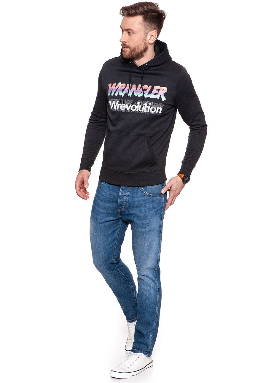 BLUZA WRANGLER MĘSKA HOODIE  BLACK W6560IH01