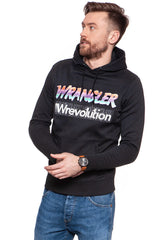 BLUZA WRANGLER MĘSKA HOODIE  BLACK W6560IH01