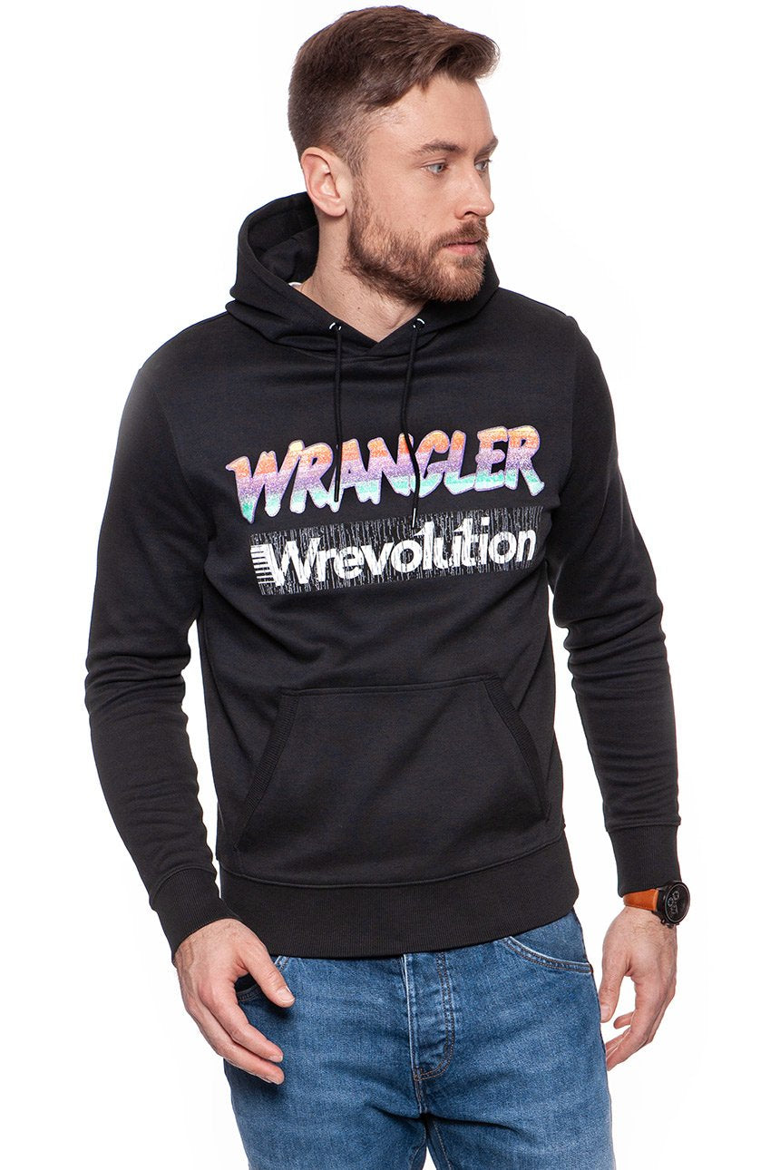 BLUZA WRANGLER MĘSKA HOODIE  BLACK W6560IH01