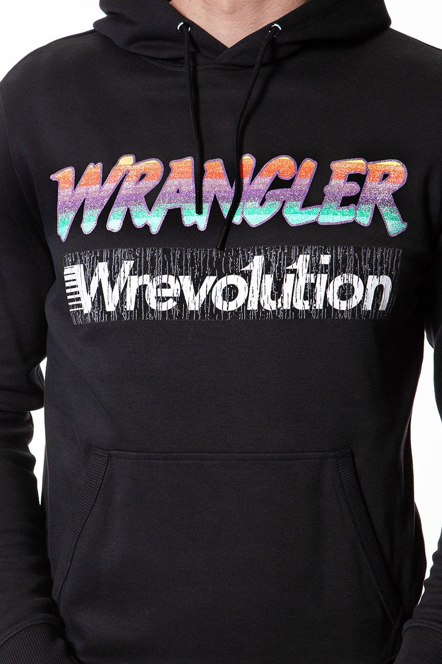 BLUZA WRANGLER MĘSKA HOODIE  BLACK W6560IH01