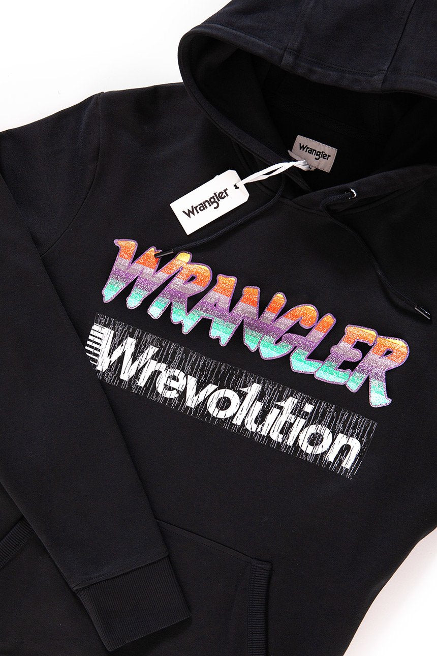 BLUZA WRANGLER MĘSKA HOODIE  BLACK W6560IH01