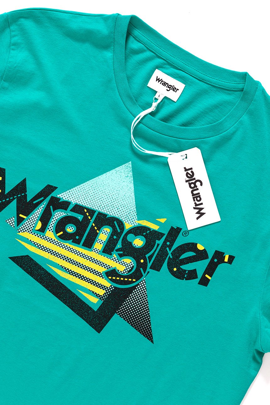 KOSZULKA WRANGLER LOGO TEE SPECTRA GREEN W7B62FQWB