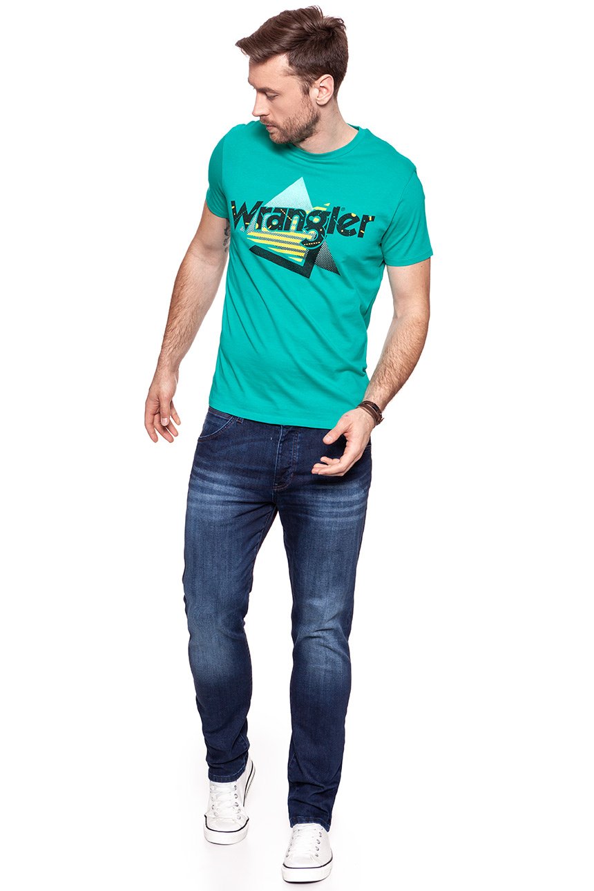 KOSZULKA WRANGLER LOGO TEE SPECTRA GREEN W7B62FQWB