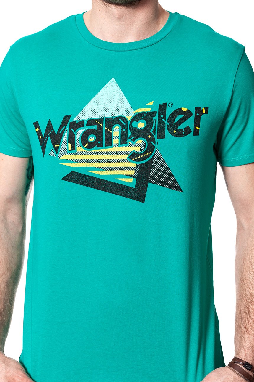 KOSZULKA WRANGLER LOGO TEE SPECTRA GREEN W7B62FQWB