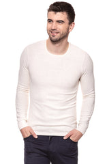 MĘSKI SWETER WRANGLER PIQUE CREW KNIT IVORY W8616PTIV