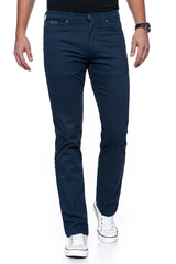 MĘSKIE SPODNIE MATERIAŁOWE WRANGLER ARIZONA STRETCH NAVY W12OGE114