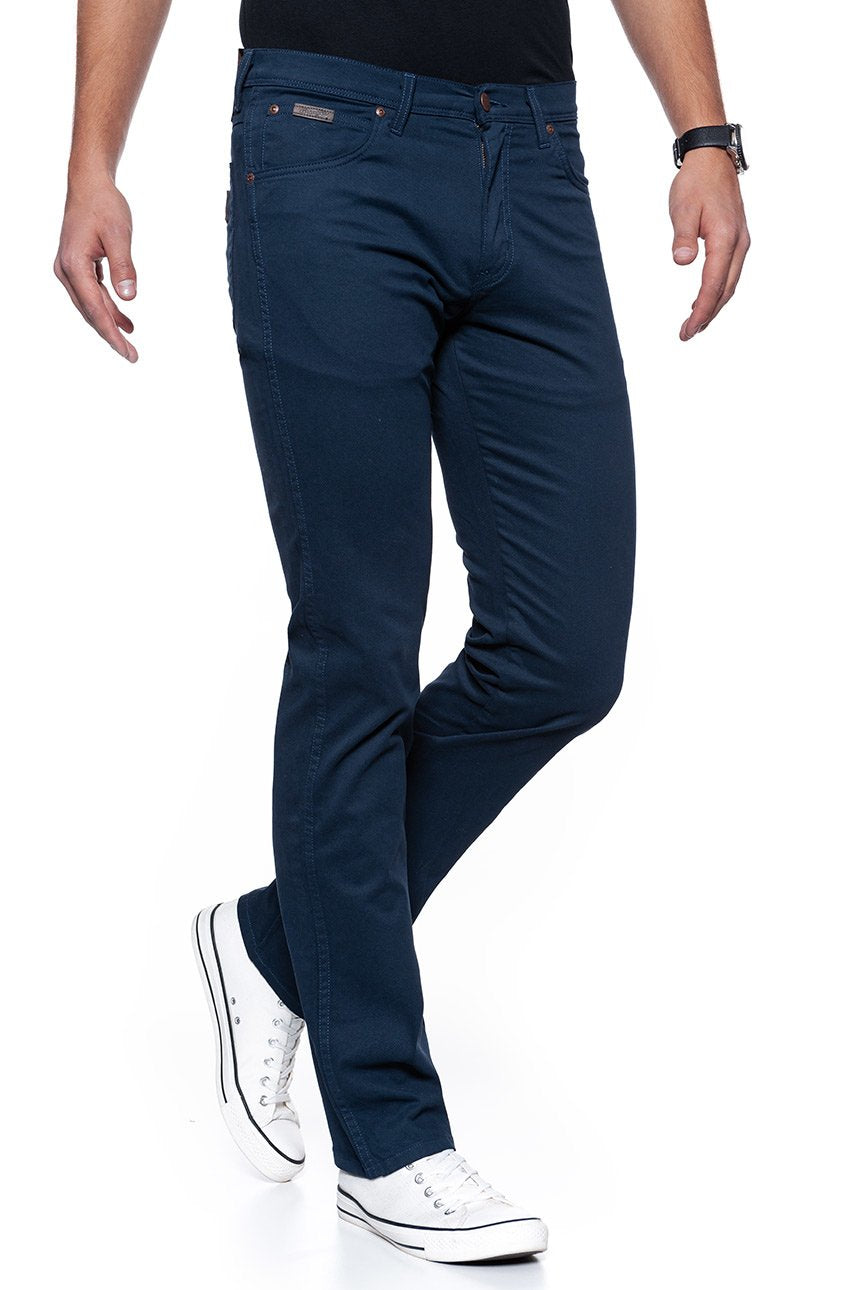 MĘSKIE SPODNIE MATERIAŁOWE WRANGLER ARIZONA STRETCH NAVY W12OGE114