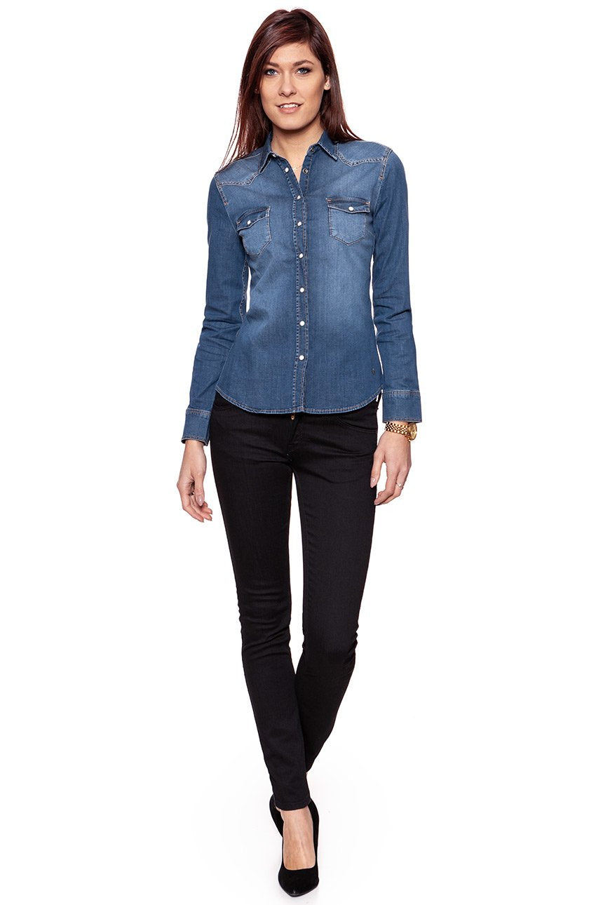 MUSTANG Iconic Denim Blouse stone 4563 5768 072