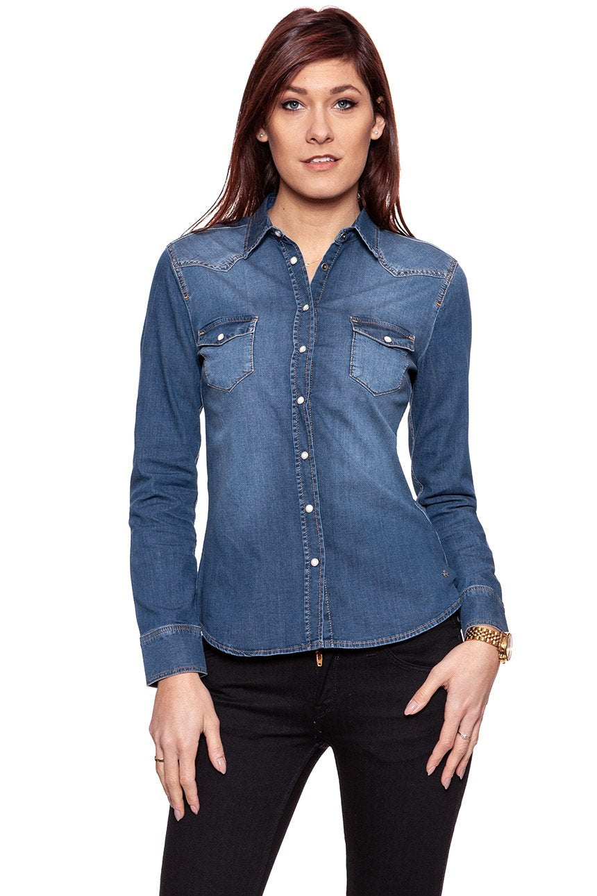 MUSTANG Iconic Denim Blouse stone 4563 5768 072