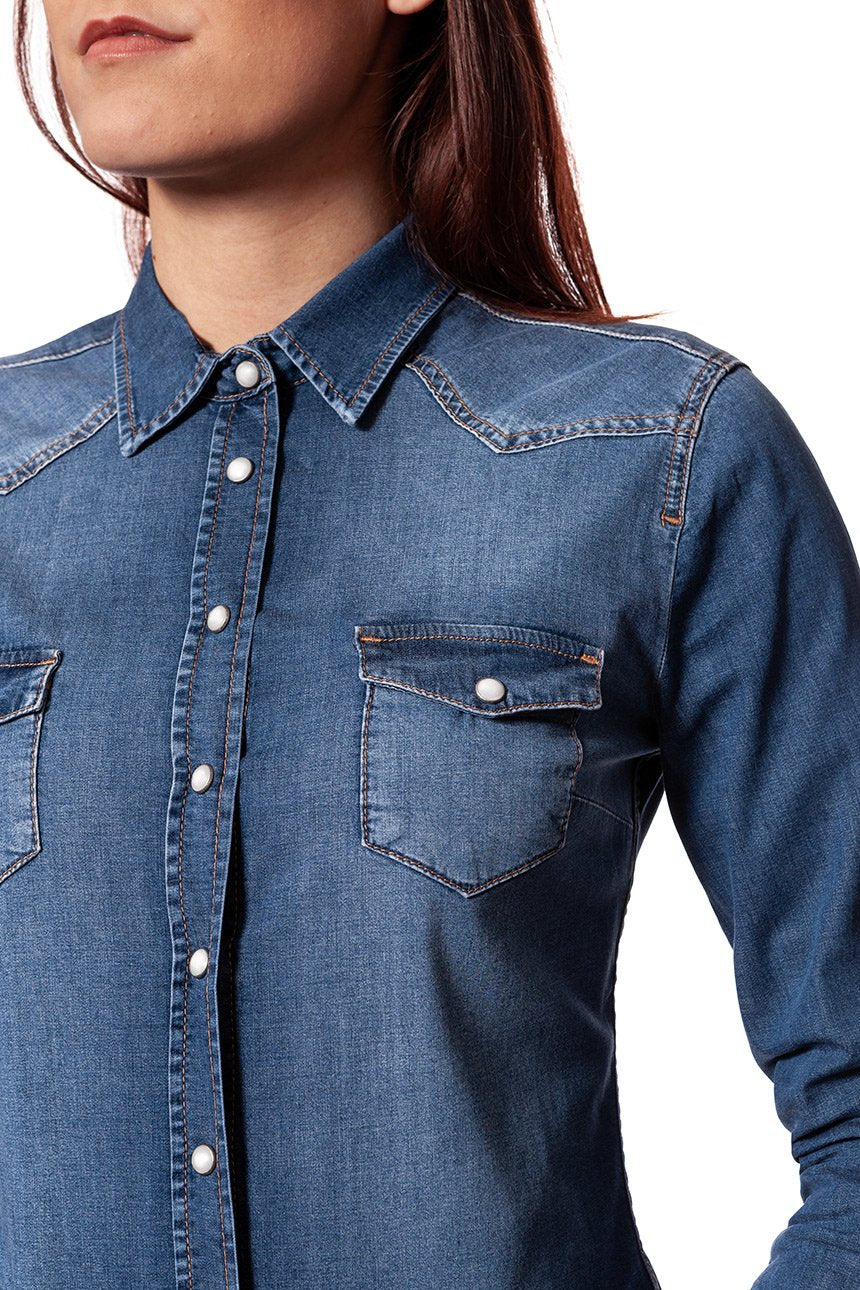 MUSTANG Iconic Denim Blouse stone 4563 5768 072