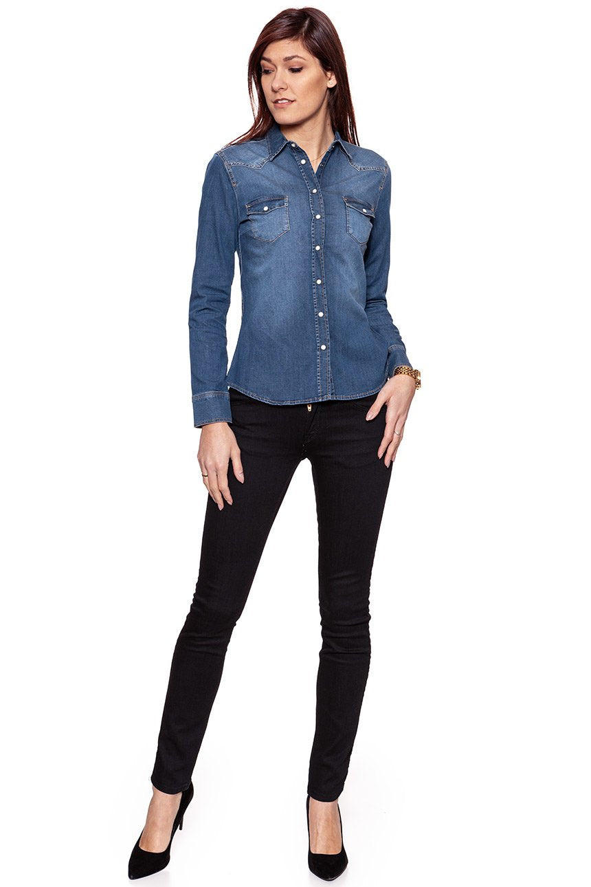 MUSTANG Iconic Denim Blouse stone 4563 5768 072