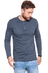 LONGSLEEVE MUSTANG ROUGH HENLEY DARK SAPPHIRE 1006409 4136