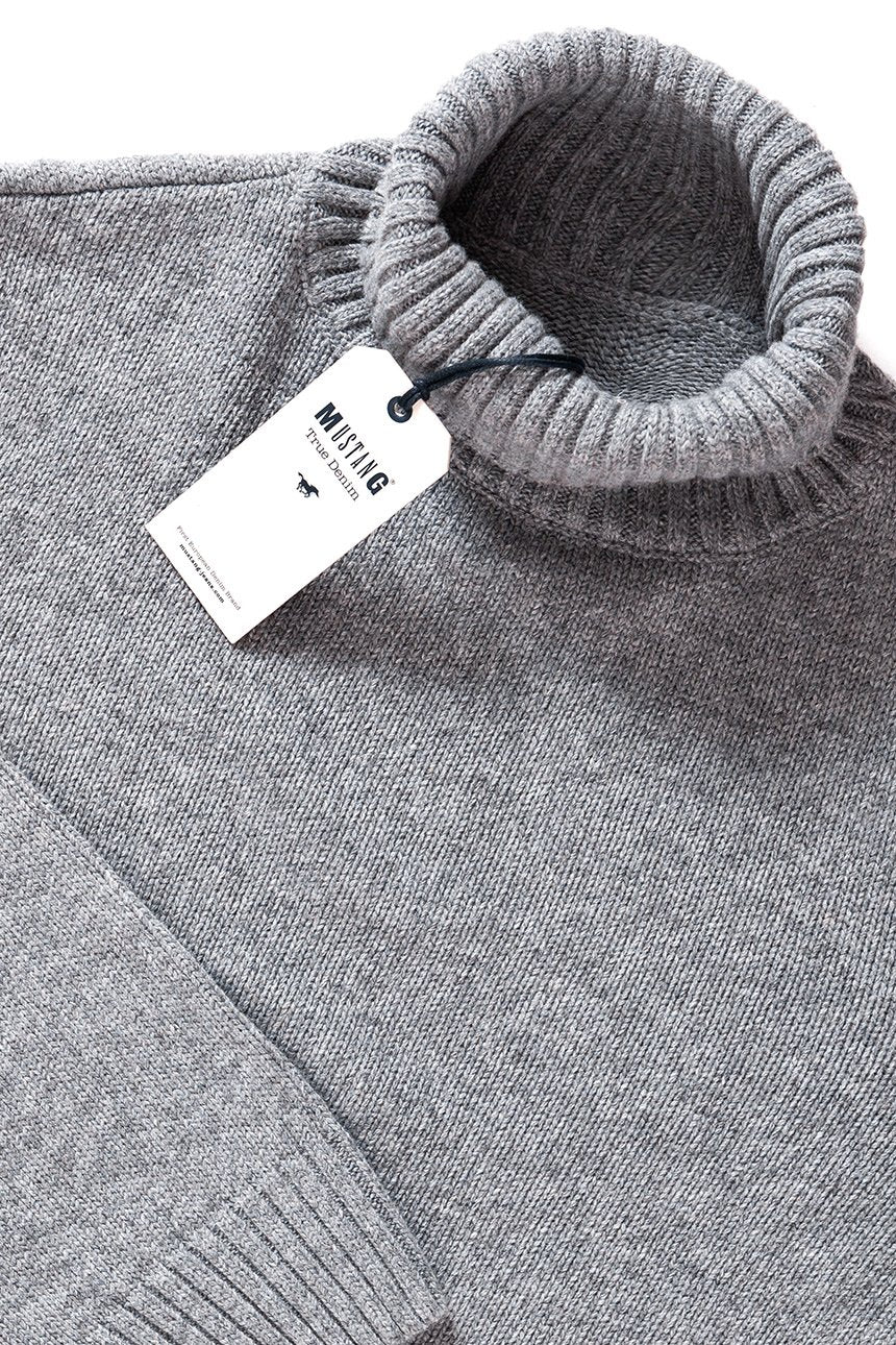 MUSTANG Cosy Turtleneck MID GREY MELANGE 1006555 4140