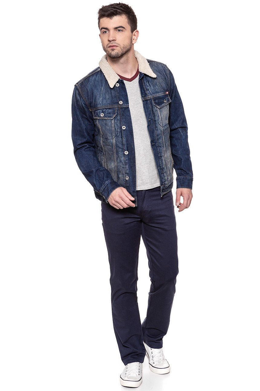 MUSTANG New York Shearling MĘSKA KURTKA SHERPA JEANSOWA DENIM BLUE 1006704 5000 984