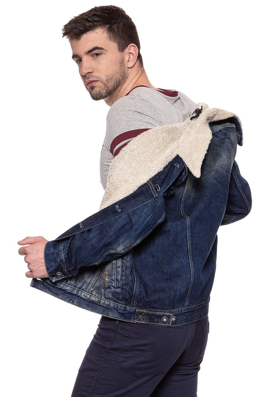 MUSTANG New York Shearling MĘSKA KURTKA SHERPA JEANSOWA DENIM BLUE 1006704 5000 984