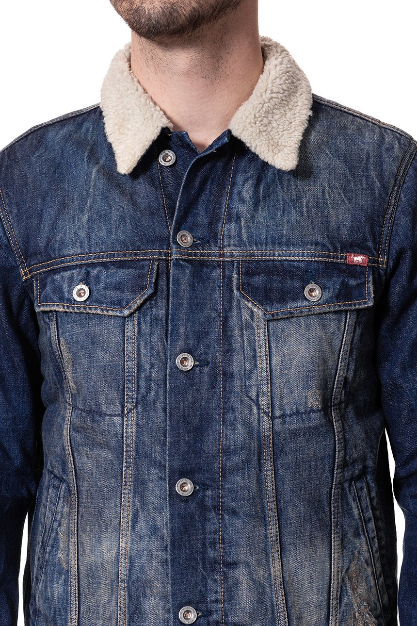 MUSTANG New York Shearling MĘSKA KURTKA SHERPA JEANSOWA DENIM BLUE 1006704 5000 984