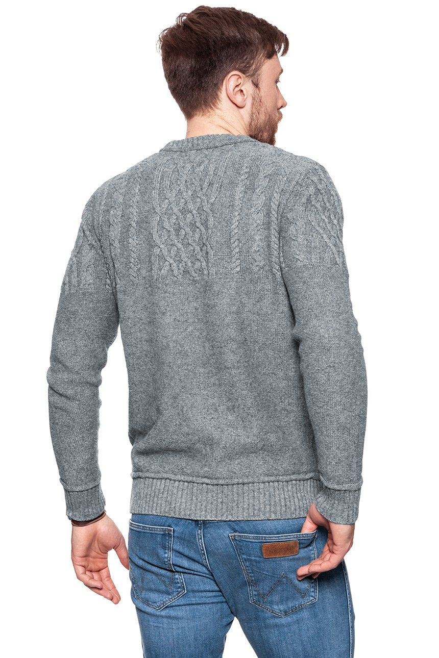 MĘSKI SWETER MUSTANG Heavy Knit Jumper Szary 1006716 4151