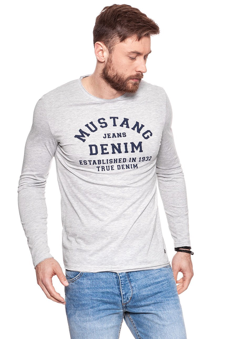 LONGSLEEVE MUSTANG PRINTED LONGSLEEVE MID GREY MELANGE 1006839 4140