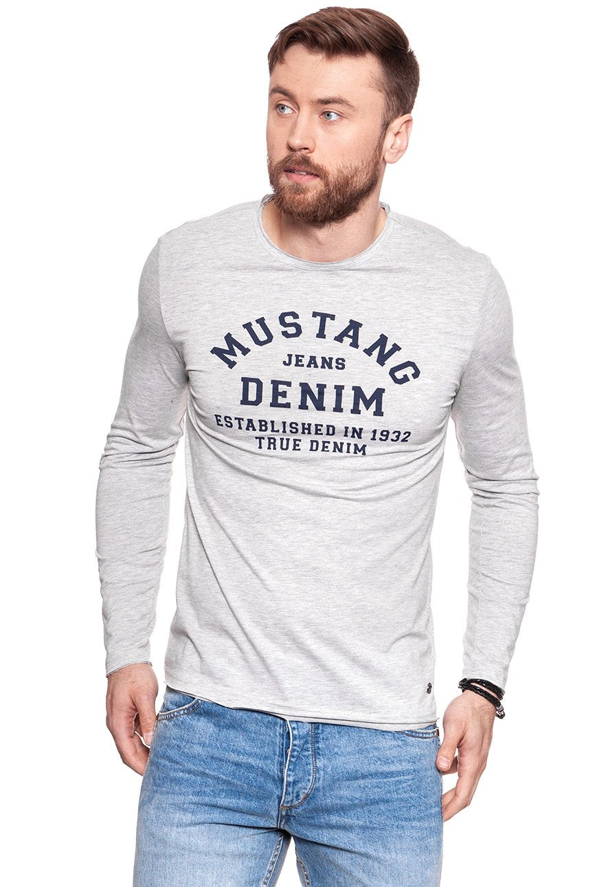 LONGSLEEVE MUSTANG PRINTED LONGSLEEVE MID GREY MELANGE 1006839 4140