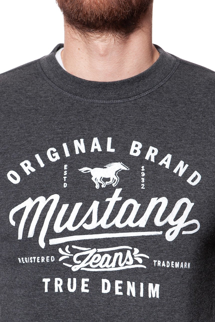 MUSTANG Logo Sweatshirt ANTHRA MELANGE 1007226 4151