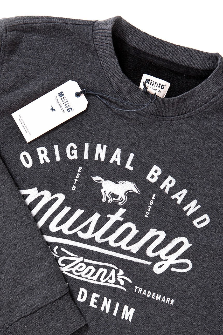 MUSTANG Logo Sweatshirt ANTHRA MELANGE 1007226 4151