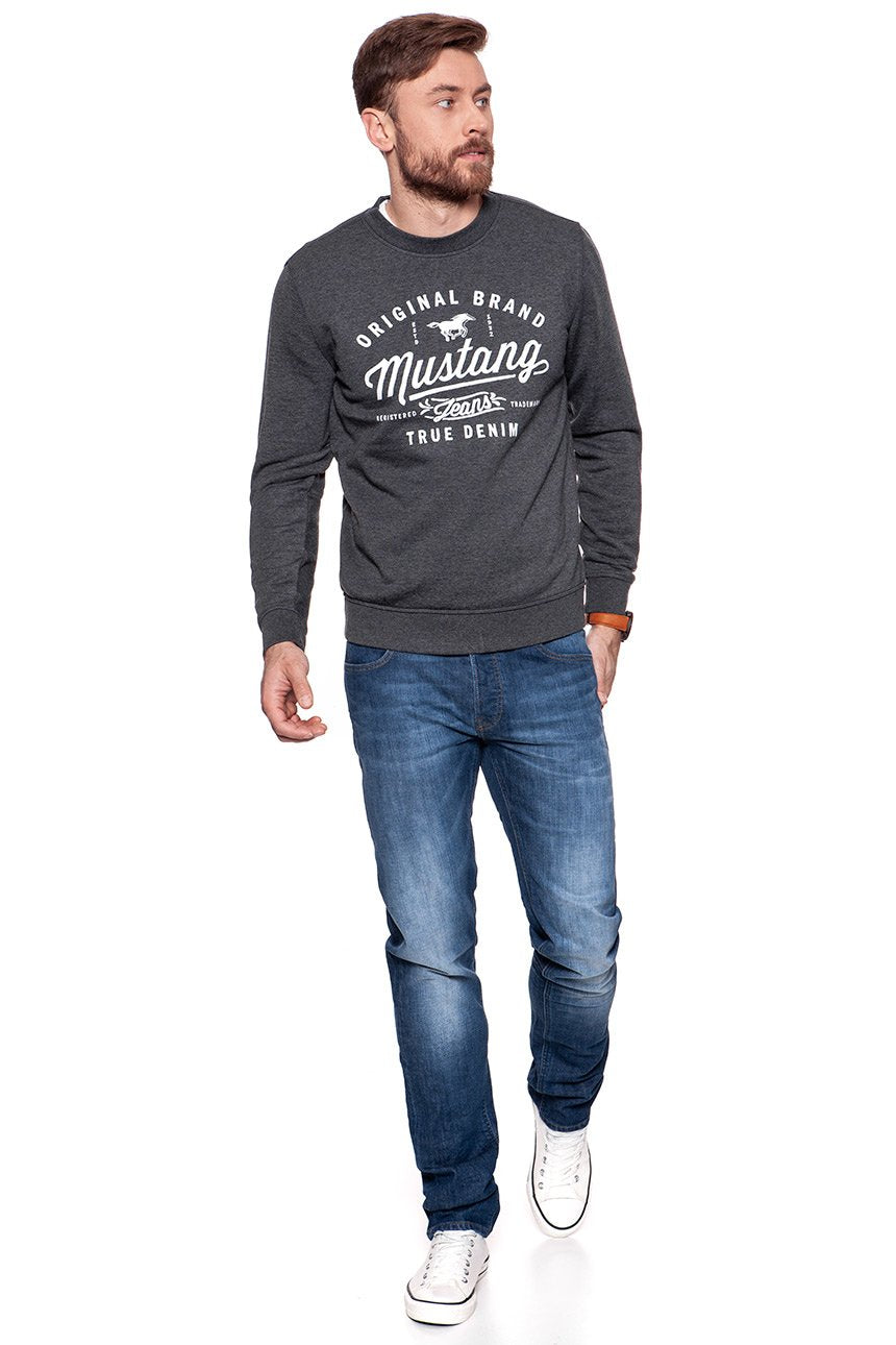 MUSTANG Logo Sweatshirt ANTHRA MELANGE 1007226 4151