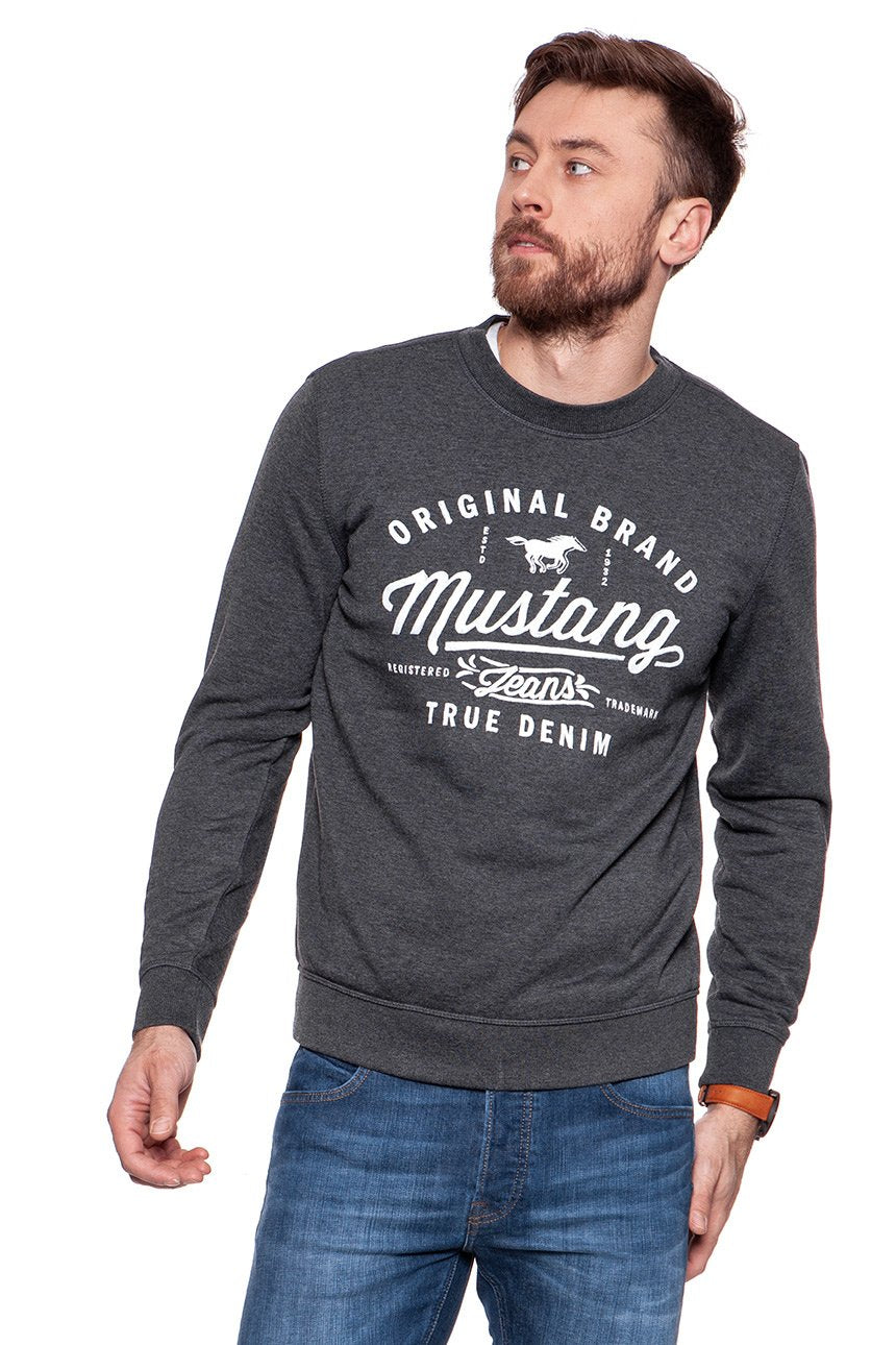 MUSTANG Logo Sweatshirt ANTHRA MELANGE 1007226 4151