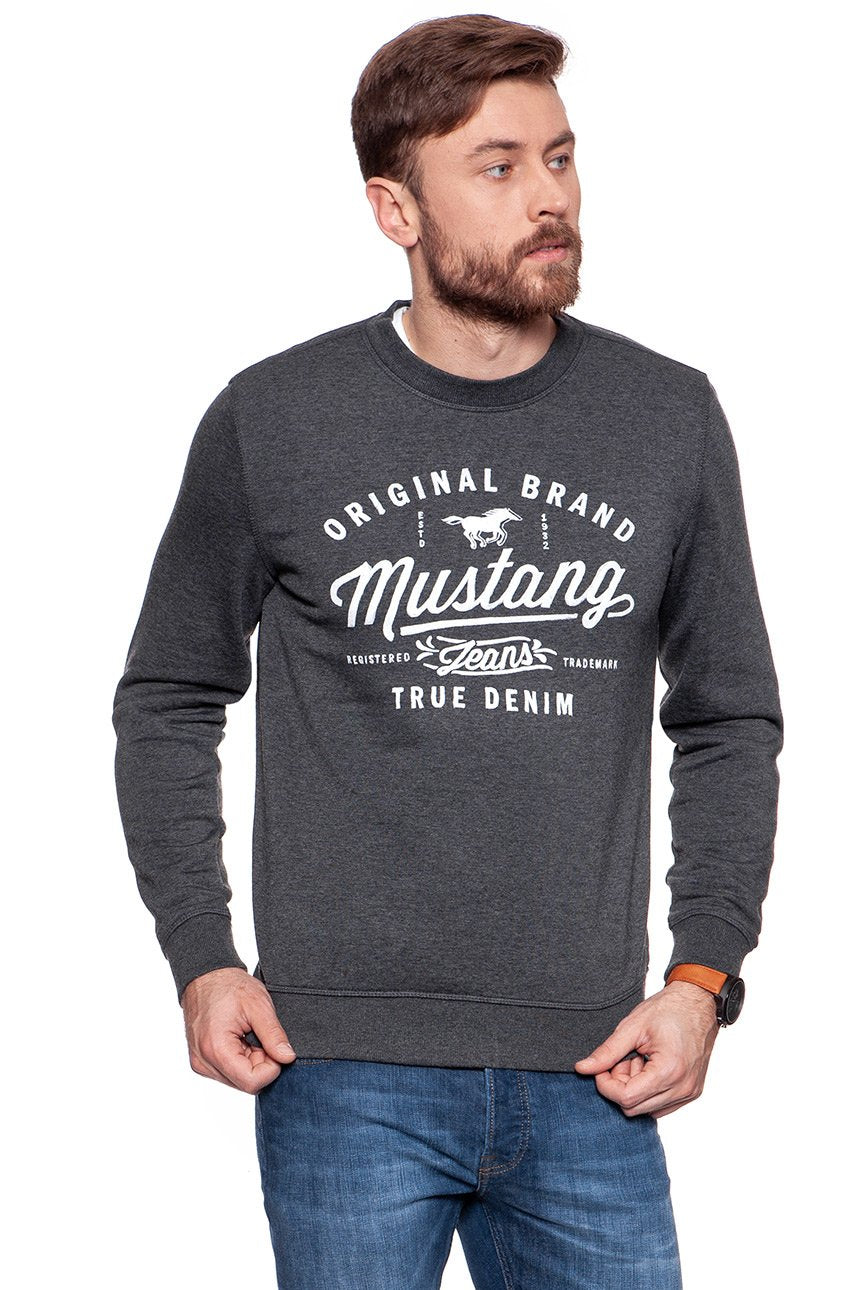 MUSTANG Logo Sweatshirt ANTHRA MELANGE 1007226 4151