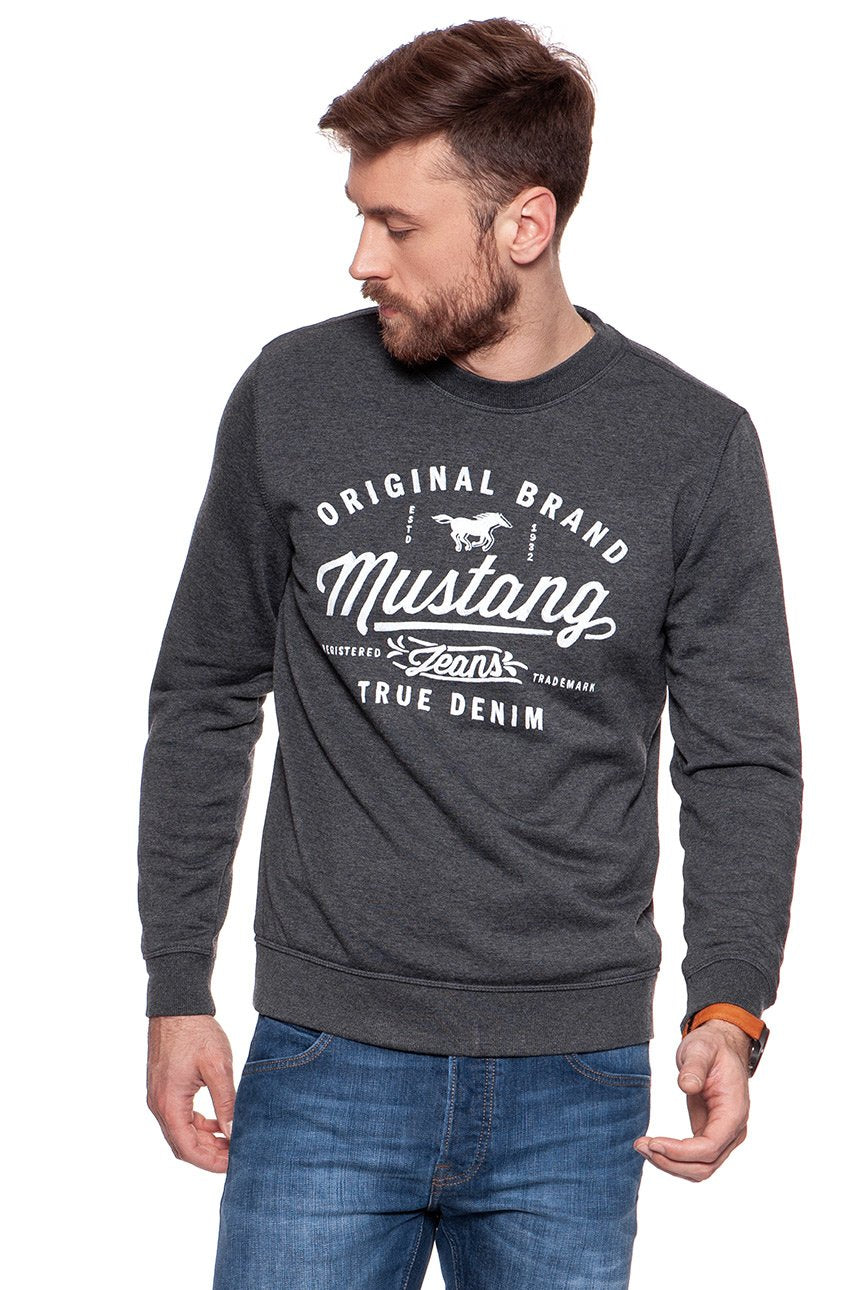 MUSTANG Logo Sweatshirt ANTHRA MELANGE 1007226 4151